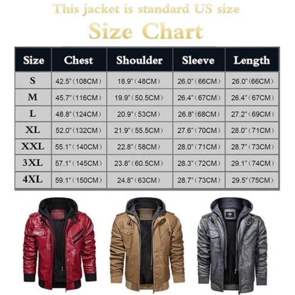 Khaki Beige Faux Leather Motorcycle Bomber Jacket Zip Up Hoodie Removable‎ Hood - Picture 6 of 6